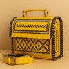tribalcraft genuine leather handcrafted yellow sling bag