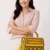 tribalcraft genuine leather handcrafted yellow sling bag