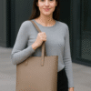 elegant leather tote bag