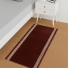 classic maroon kitchen runner rug with minimal border design