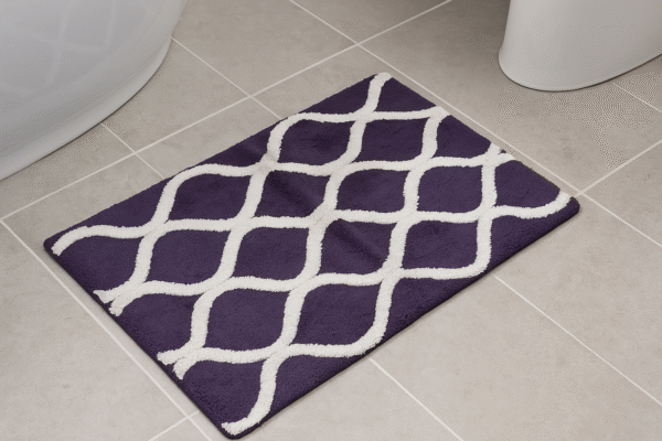 purple wave pattern bathroom mat