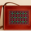 handcrafted genuine leather embroidered crossbody bag